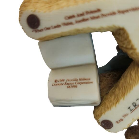 VTG 1999 Enesco Cherished Teddies 661996 Caleb and Friends Resin Figurine 3" - Picture 8 of 8